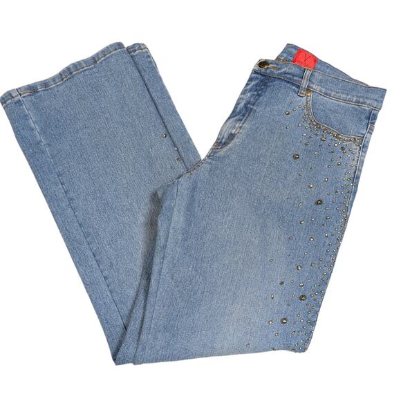 Y2K Very Vera Embellished Jeans Light Wash Size 8P - Picture 15 of 15
